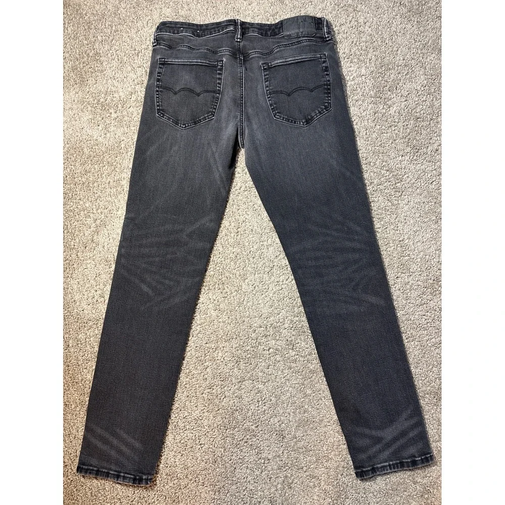 American Eagle Airflex+ Athletic Fit Jeans Mens 34x32 Faded Black Distressed